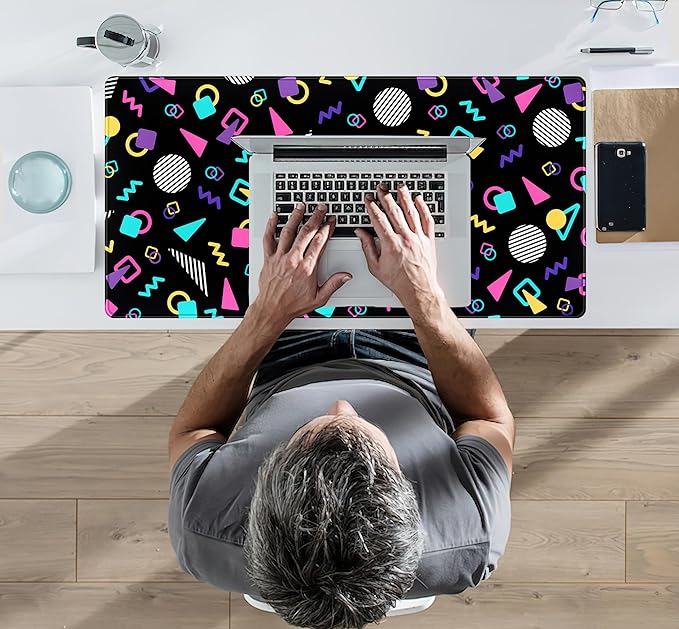 Retro 80s Desk Mat, Cute 90s XXL Large Gaming Mouse Pad, Computer Laptop - Image 5