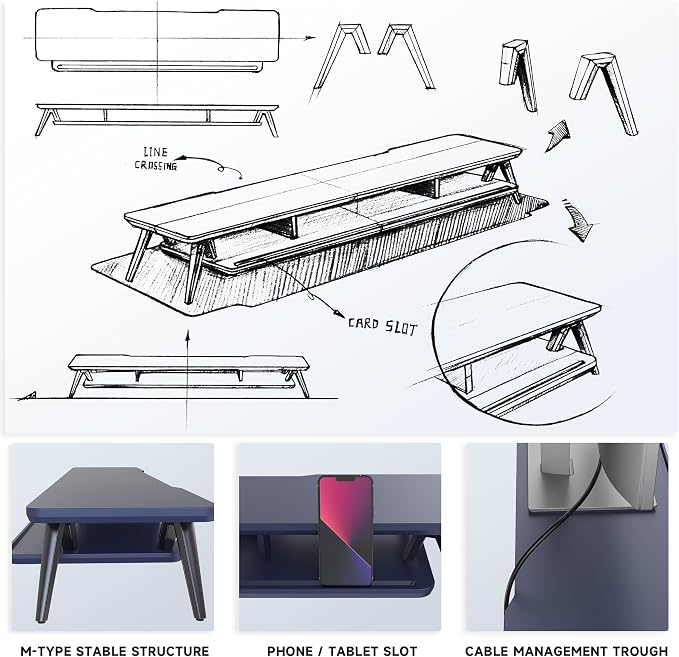 Fenge Dual Monitor Stand, Monitor Stands Riser - Image 6