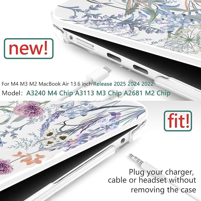 TWOLSKOO Compatible with M4 MacBook Air 13.6 inch Case 2025-2022 Release M4 - Image 3