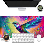 Large Gaming Mouse Pad for Desk, Colorful Hummingbird Desk Mat, Bright by KOAIWPAE