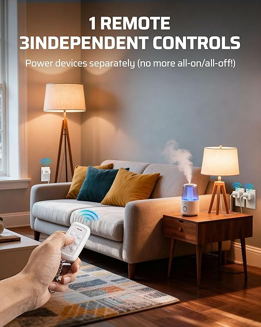 DEWENWILS Indoor Remote Control Outlet, Wireless Remote Outlets Switch - Image 3