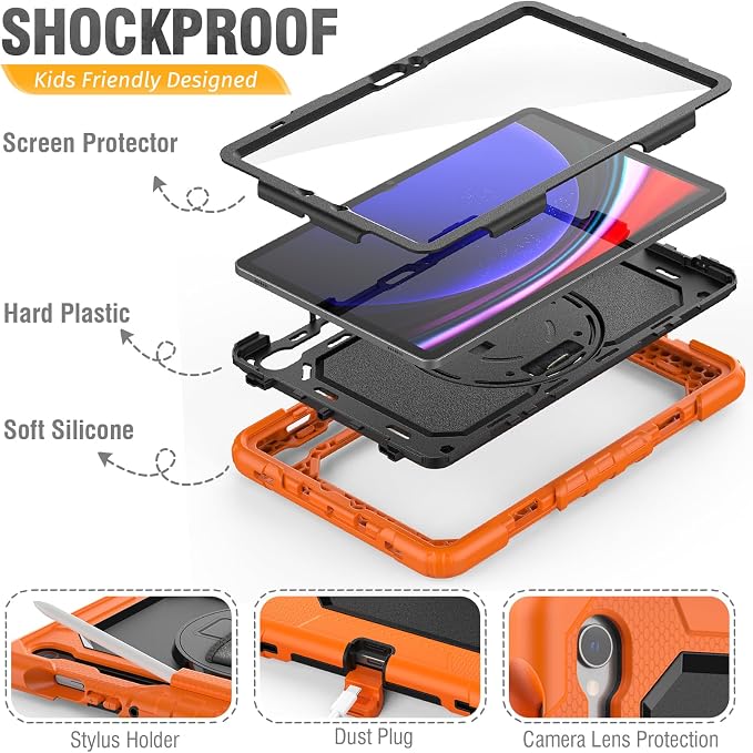 HXCASEAC Case for Galaxy Tab S10 FE / S9 FE 5G 10.9 inch, Shockproof Design - Image 7
