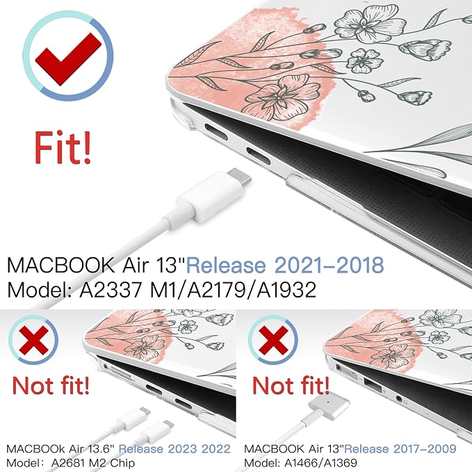 MEEgoodo for MacBook Air 13.3 inch Case 2021 2020 2019 2018 A2337 M1 A2179 A1932 - Image 2