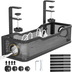 Under Desk Cable Management Tray Black, Cinati Wire Organizers No Drill by Cinati