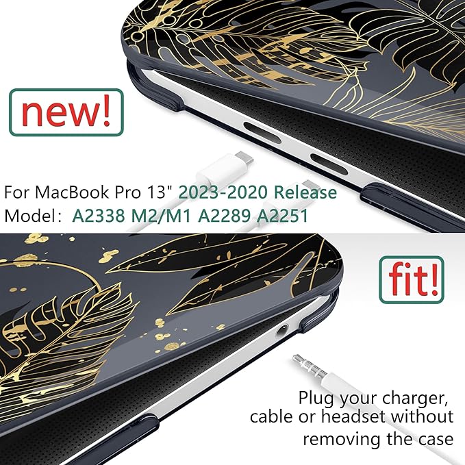 TWOLSKOO Compatible with MacBook Pro 13 inch Case 2023-2016 A2338 M2/M1 A2251 - Image 2