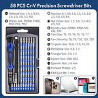 XOOL 62 in 1 Precision Screwdriver Kit, Electronics Repair Tool Kit, Magnetic - Image 2