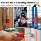 Cable Lock with 3 Keys | L 6.56ft, D 1/6in Adjustable Steel Cable Padlock | - Image 3