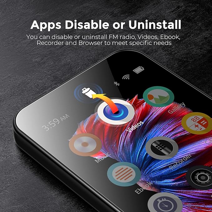 72GB WiFi Mp3 Player with Bluetooth, TIMMKOO 4.0" Full Touch Screen Mp4 Player - Image 8