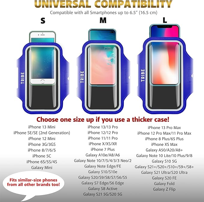 TRIBE Water Resistant Cell Phone Armband Case Running Holder - Image 5