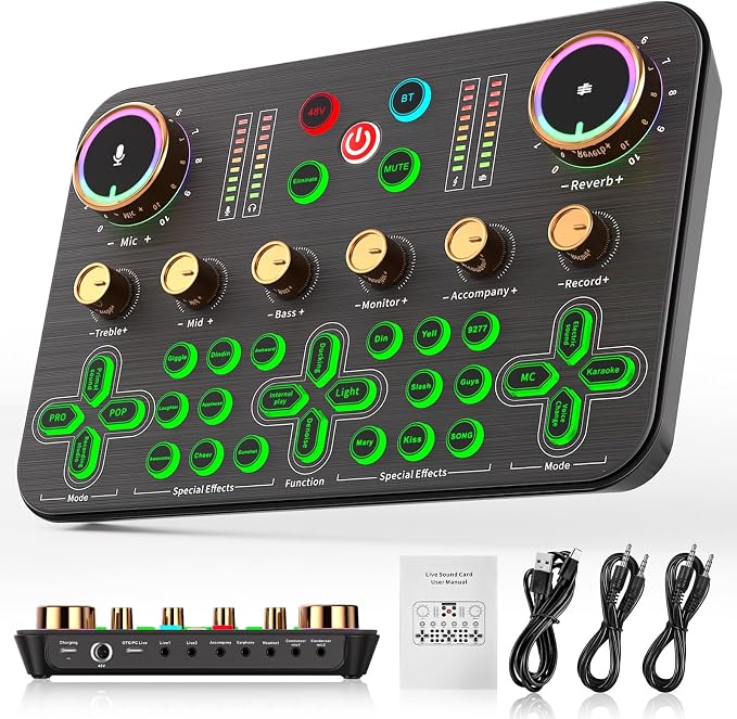 Facmogu K600 Gaming Audio Mixer, Streaming Audio Mixer - Image 9