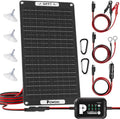 POWOXI 15W Solar Battery Charger: 12V Solar Car Battery Trickle Maintainer by POWOXI