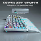 AULA F2088 Typewriter Style Mechanical Gaming Keyboard, Rainbow LED Backlit - Image 7