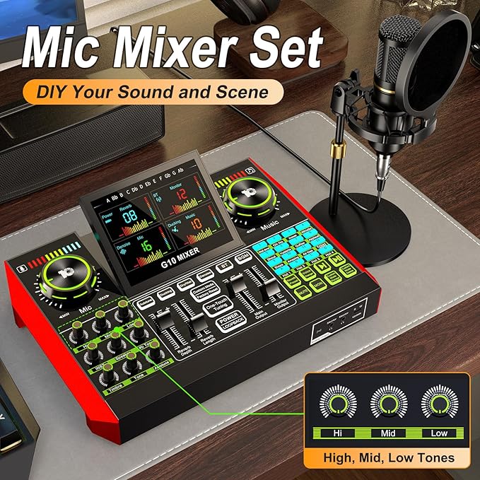 podcast equipment bundle, live sound card, streaming audio mixer, Podcast - Image 2