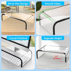 AboveTEK Acrylic Monitor Stand – Clear Monitor Riser & Computer Desk Stand - Image 3