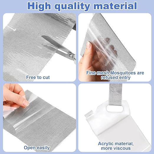 Extra Wide 8 inch x 20 ft Window Screen Tape Mesh Repair Strong Adhesive - Image 2