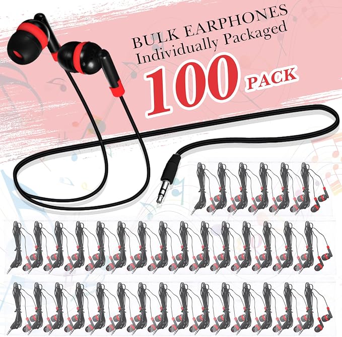 Kanayu 100 Pack Wired Earbuds Bulk - Image 2