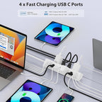 40W Fast Charging Station, Desk Clamp Power Strip 20W USB C, 8 Outlets - Image 4