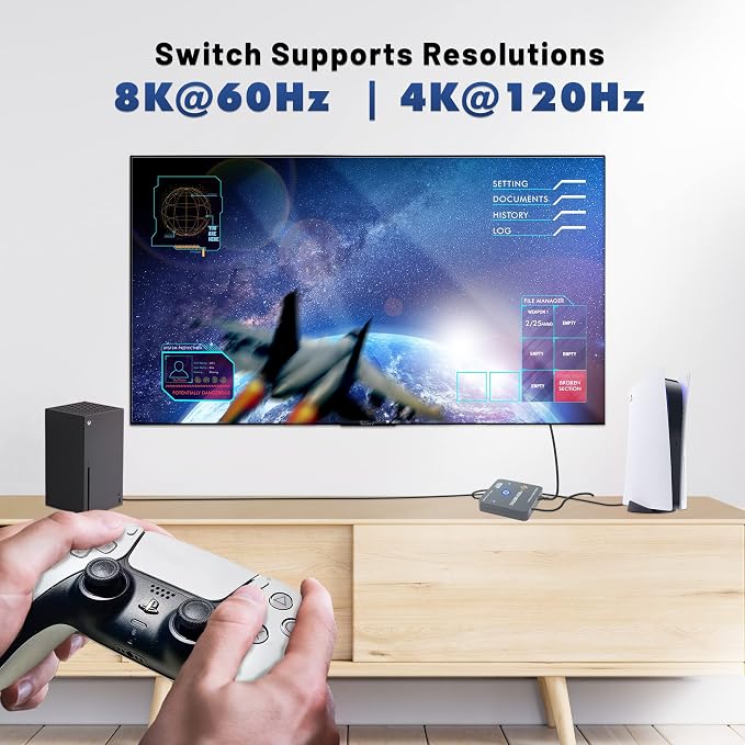 J-Tech Digital 8K HDMI 2.1 Mini Switch 2 in 1 Out 48Gbps 8K 60Hz 4K 120Hz HDR / - Image 3