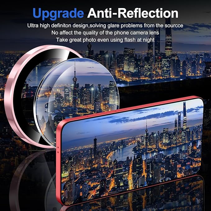 for Samsung Galaxy S25 Camera Lens Protector, Individual Metal Ring Tempered - Image 4