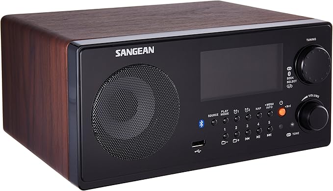 Sangean WR-22WL AM/FM-RDS/Bluetooth/USB Table-Top Digital Tuning Receiver by SANGEAN