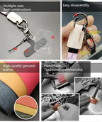 Handmade Cowhide Leather Phone Wrist Strap, Universal Adjustable Key Lanyard - Image 4