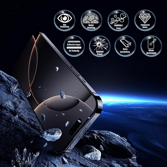 Screen Protector for iPhone 16 Pro Max, 3RD Colorless Anti-Blue Light Tempered - Image 5