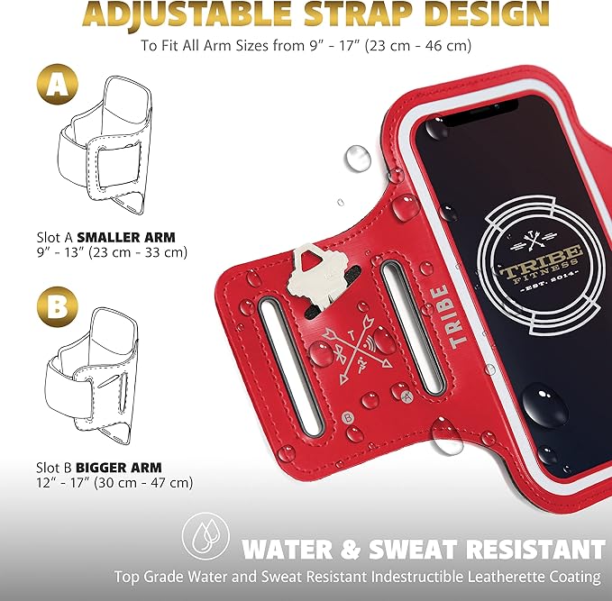 TRIBE Water Resistant Cell Phone Armband Case Running Holder - Image 4
