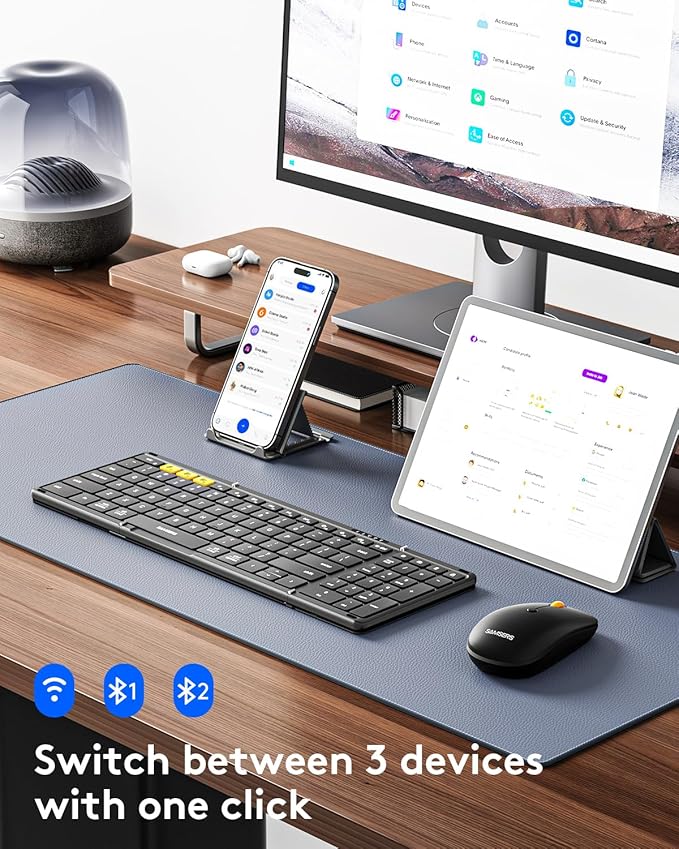 Foldable Keyboard and Mouse, Samsers Folding Bluetooth Keyboard Combo, 2.4G + - Image 2
