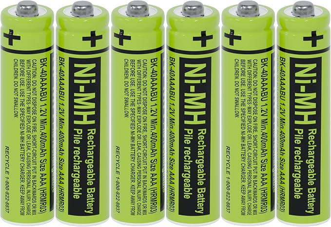 RocketBus 6-Pack BK-40AAABU Replacement 1.2V 400mAh Battery by RocketBus