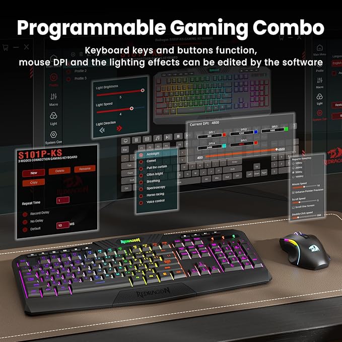 Redragon S101M-KS Gaming Keyboard and Mouse Wireless - Image 5