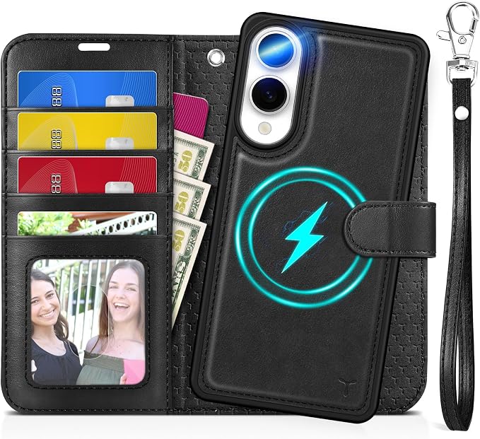 TUCCH Wallet Case for Galaxy S25 Edge, Removable 2 in 1 RFID Blocking Wrist by TUCCH