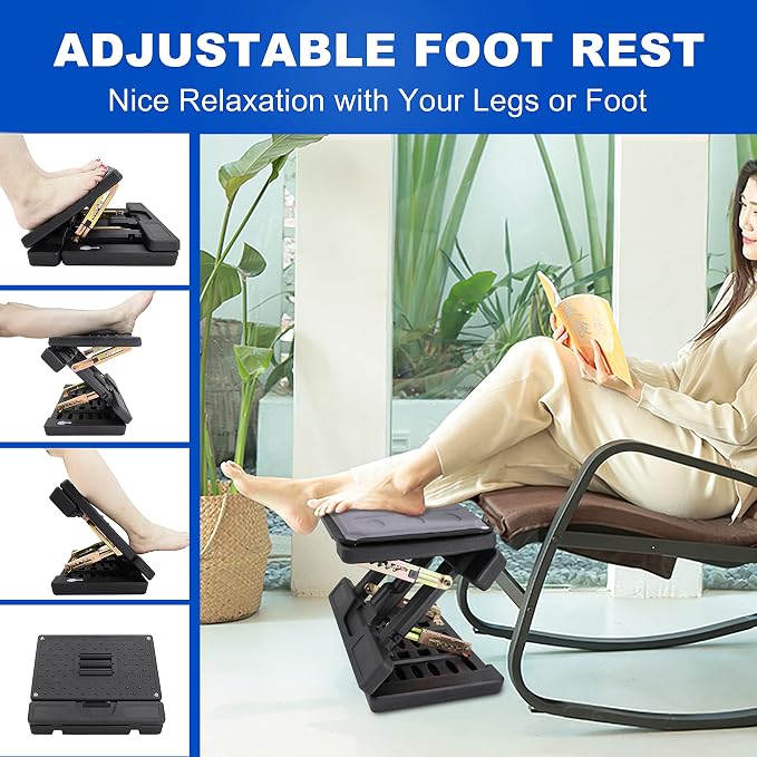 Adjustable Foot Rest and Footstool Under Desk, Ergonomic Leg Rest - Image 2