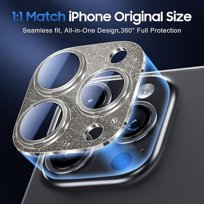 UniqueMe for 3 Pack iPhone 16 Pro/iPhone 16 Pro Max Camera Lens Protector - Image 5