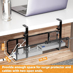 Under Desk Cable Management Tray, Wire Management Desk Cable Organizer Cable - Image 7