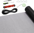 FLYZZZ Windows Screen Door Repair Kit Fiberglass Mesh 48''x118'' Black Window by FLYZZZ