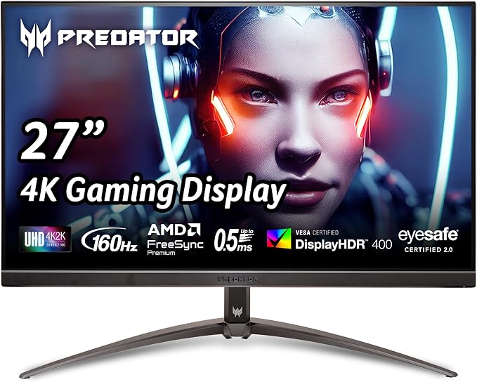 acer Predator XB273K 27" 4k Gaming Monitor | AMD FreeSync Premium | ZeroFrame by Acer