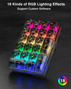 SOLAKAKA K21 RGB Backlit Tri-Mode Transparent Wireless Mechanical Number Pad - Image 5
