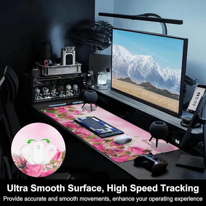 Mouse Pad, Large Pink Roses - Image 5