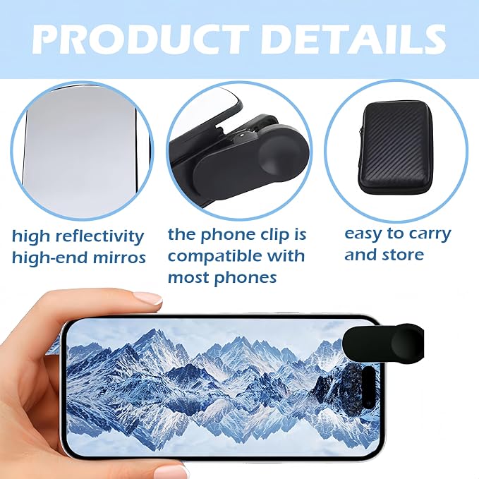 Mirror Effect Lens, Smartphone Camera Mirror Reflection Clip Kit Phone Camera - Image 4