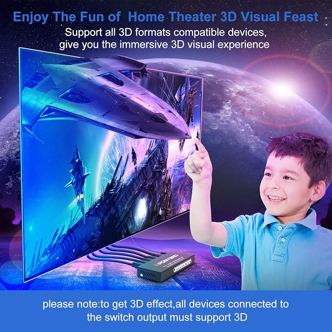 HDMI 2.0 Switch 5 Port 4K@60Hz Auto-Switching – 5 in 1 Out - Image 5