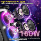 Portable Bluetooth Speaker: 160W Peak Powerful Loud Sound Deep Bass Wireless - Image 2