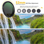 52MM Clip-on Variable ND2-32 Phone Lens Filter Kit, Ultra Slim Multi-Coated - Image 4