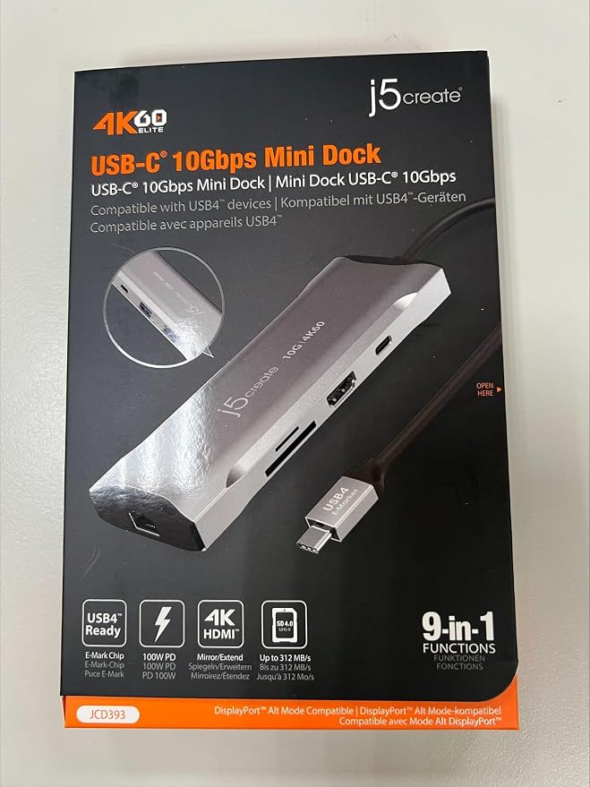 j5create Laptop Docking Station, 4K60Hz HDMI, USB-C 10Gbps, 2 USB-A 10Gbps - Image 9
