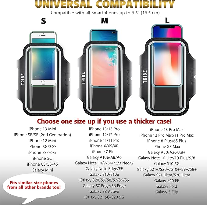 TRIBE Water Resistant Cell Phone Armband Case Running Holder - Image 5