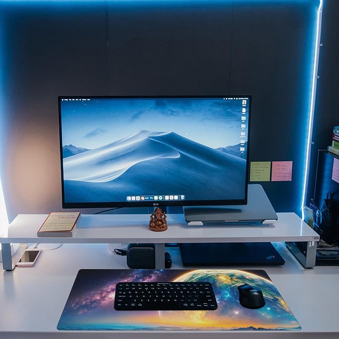 Desk Mat, Galaxy Earth Planet Desk Pad, Science Fiction Cosmic Large Gaming - Image 6