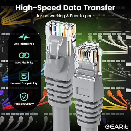 GearIT Cat 6 Ethernet Cable Cat6 Network Patch, Snagless Cord, Internet - Image 3