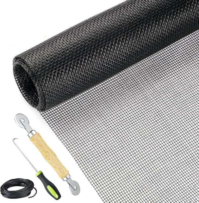 Screen Repair Kit Easy DIY Project 36" x 90" Fiberglass Screen Mesh by Lengtimo