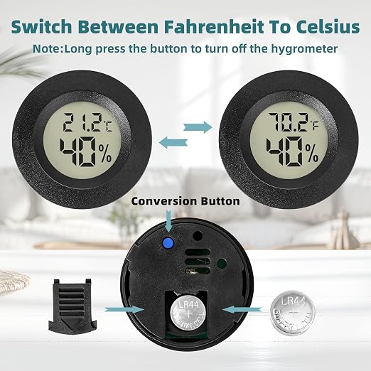 Mini Hygrometer Indoor/Outdoor Humidity Meter Hygrometer Thermometers 4 Pack - Image 5