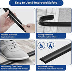 Floor Cord Cover 10ft, Cord Hider Floor Black, Floor Cable Management Prevent - Image 6