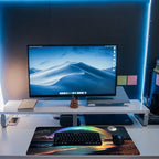 Desk Mat, Rainbow and Full Moon Desk Pad, Beach at Night Large Gaming Mouse Pad - Image 6